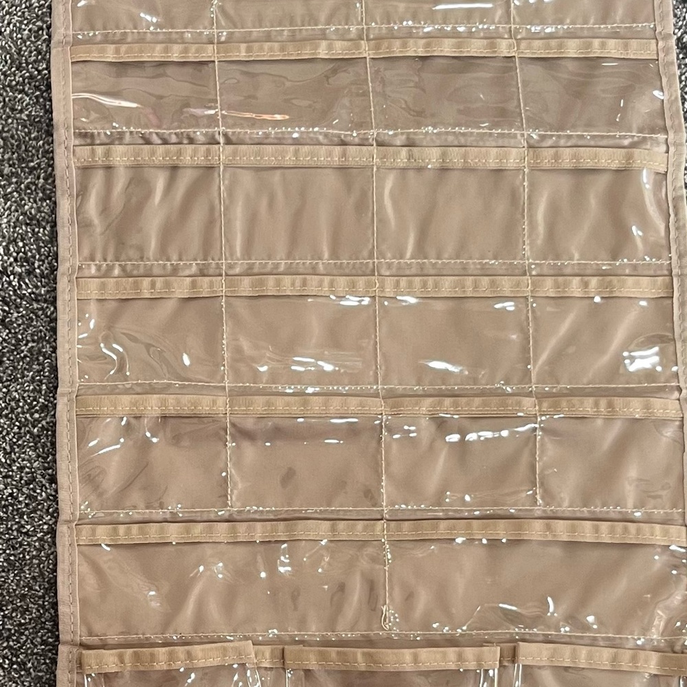 Tan Hanging Jewelry Organizer